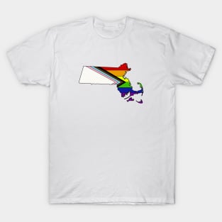 Progress pride flag - Massachusetts T-Shirt